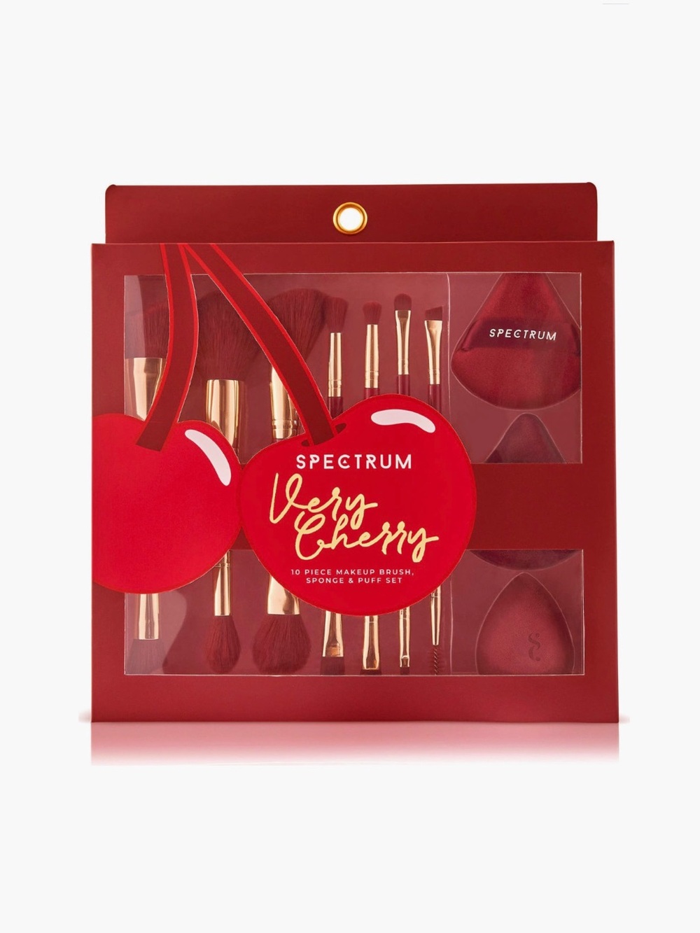 Very Cherry 10-Piece Red Makeup Brush & Sponge Set